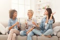 Friends toasting with wineglasses at home Royalty Free Stock Photo