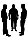 Friends together, silhouette vector