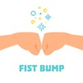 Friends touching hands in a fist bump Royalty Free Stock Photo