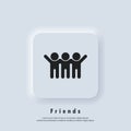 Friends vector icon men. Group, friendship icons. Best Friend logo. Vector. UI icon. Neumorphic UI UX white user interface web