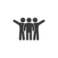 Friends vector icon men, group. Successful people businessmen icon