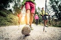 Friends walking in the nature Royalty Free Stock Photo