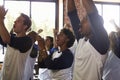 Friends Watching Game In Sports Bar Celebrating Royalty Free Stock Photo