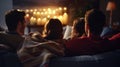 Friends watching a movie together Royalty Free Stock Photo