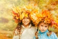 Friends in a yellow autumnal park