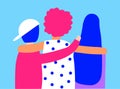 Flat illustration about diverse friendship without boundaries