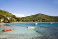 Friendship bay colorful fishing boats bequia