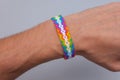 Friendship bracelet with beautiful colours Royalty Free Stock Photo