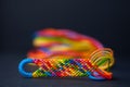 Friendship bracelet in the process of being made Royalty Free Stock Photo