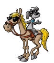 Friendship between a cartoon horse and a dog vector Royalty Free Stock Photo