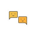 friendship chat bubbles outline icon. Elements of friendship line icon. Signs, symbols and vectors can be used for web, logo,