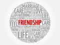 Friendship circle word cloud Royalty Free Stock Photo