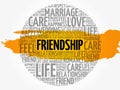 Friendship circle word cloud Royalty Free Stock Photo