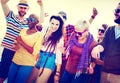 Friendship Dancing Bonding Beach Happiness Joyful Concept Royalty Free Stock Photo