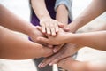 Friendship Day concept. Hands hit and join together Royalty Free Stock Photo