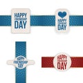 Friendship Day festive Banners with Ribbons Set Royalty Free Stock Photo