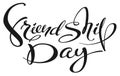 Friendship Day handwritten ornate text of calligraphy