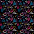 Friendship day seamless pattern friend party icons