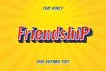 Friendship Editable Text Effect Yellow Color