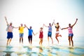 Friendship Freedom Beach Summer Holiday Concept Royalty Free Stock Photo