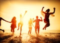 Friendship Freedom Beach Summer Holiday Concept Royalty Free Stock Photo