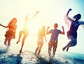 Friendship Freedom Beach Summer Holiday Concept Royalty Free Stock Photo