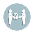 Friendship, gift badge icon. Simple glyph, flat vector of friendship icons for ui and ux, website or mobile application