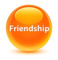 Friendship glassy orange round button