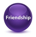 Friendship glassy purple round button