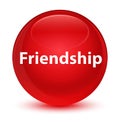 Friendship glassy red round button