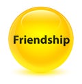 Friendship glassy yellow round button