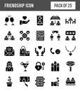 Friendship Glyph icon pack. vector illustration