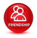 Friendship (group icon) glassy red round button