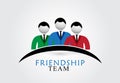 Friendship group of three people team logo Royalty Free Stock Photo