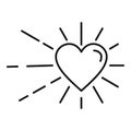 Friendship heart icon, outline style