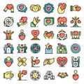 Friendship icons vector flat