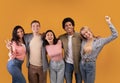 Friendship of international students and differ race pupils Royalty Free Stock Photo