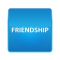 Friendship shiny blue square button