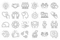 Friendship and love line icons. Interaction, Mutual understanding and assistance business. Vector