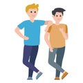 Friendship, males Vector Illustration icon which can be easily modified