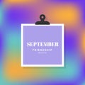 Friendship month. September. Colorful blurred background. Vector illustration, flat design Royalty Free Stock Photo