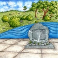 Friendship Monument watercolor