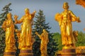 Friendship of Nations Fountain in VDNKh, Moscow, Russia Royalty Free Stock Photo