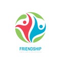 Friendship people concept vector logo design.