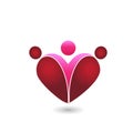 Friendship people love heart shape logo vector design.