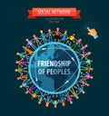 Friendship of peoples vector logo design template