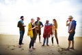 Friendship Relaxing Beach Morning Talking Concept