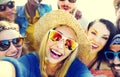 Friendship Selfie Relaxation Summer Beach Happiness Concept