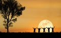 Friendship Silhouette Royalty Free Stock Photo