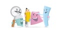 Friendship of stationery group character cartoon design